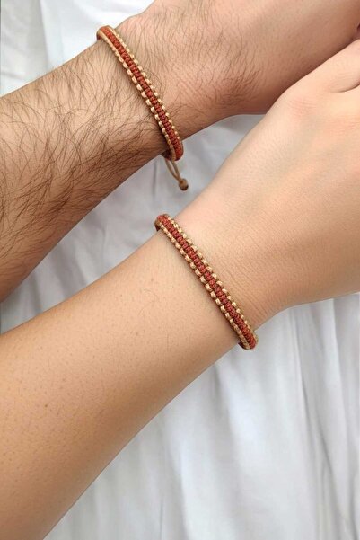 henahera accessory 2'li Çift Bilekliği Sonsuz Aşk Sembolü Makrome Örme Bileklik