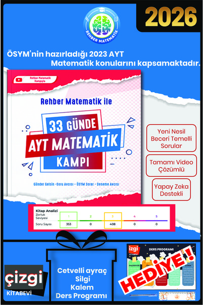 REHBER MATEMATİK YAYINLARI 2023 AYT / 33 Günde AYT Matematik Kamp Kitabı