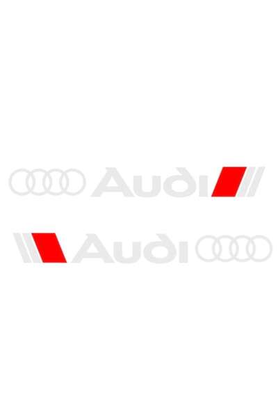 Oracal 651 Set de 2 autocolante pentru oglinzi Audi, albe, 14 cm x 1,7 cm