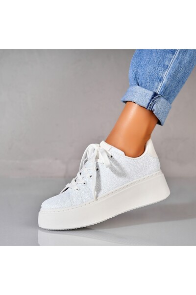 Joana Women's Glitter White Sneakers Aster