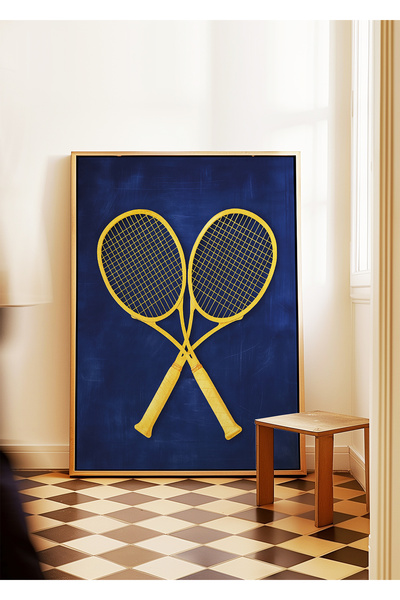 ARTHOUSECOLLECTIVE Poster de tenis - Ilustrație cu rachete duble - Poster făr...