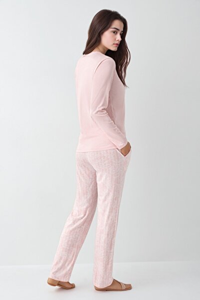 Pierre Cardin Kadın Gül Kurusu Pamuklu Modal Pijama Takımı Q9P0K8C6K