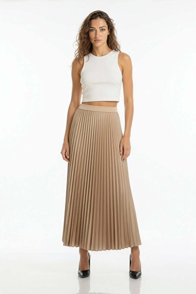UTOPIAN Pileli Midi Etek