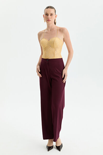 Promise by Yıldırım Tereyağı Sarı Dantel Top Crop