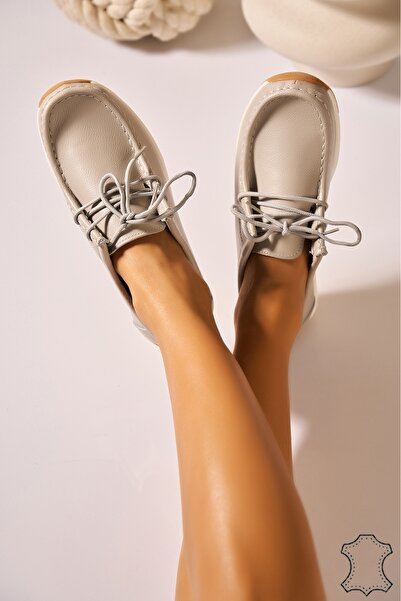 Joana Women's Leather Grey Moccasins Haisley