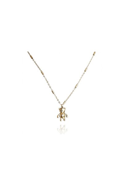 Alore Colier placat cu aur și pandantiv ursuleț de pluș -