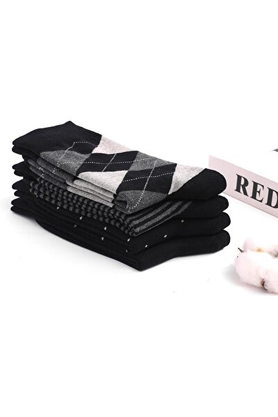 Generic جوارب للرجال، 5 أزواج من الجوارب القطنية الرسمية بأنماط كلاسيكية للصديق والزوج والأب