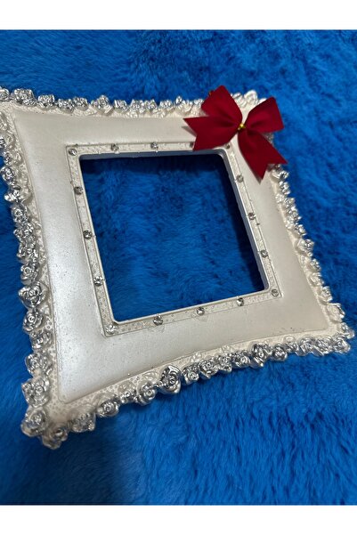 Marrone Silver Detailed Concrete Socket Frame with Double-Sided Tape