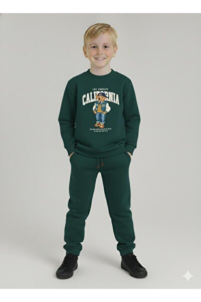 LİTTLE TORTOİSE Boys' Winter Sweatshirt Tracksuit Set