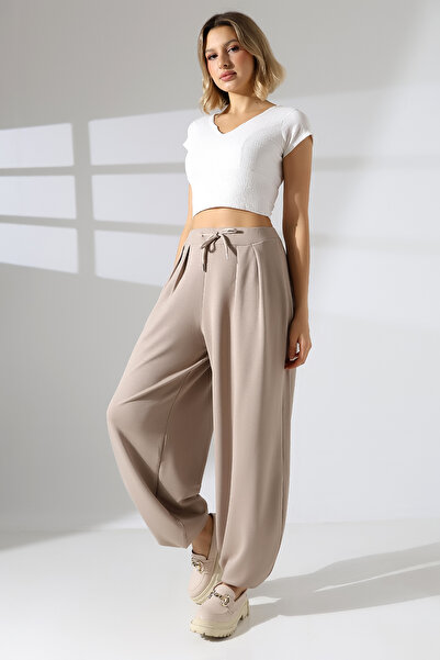 lubiti KADIN YÜKSEK BEL BAĞCIKLI ŞALVAR PATOLON