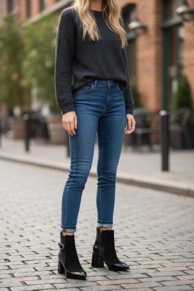 DaliciaStore Dragon Siyah Rugan Siyah Süet Kadın Bot