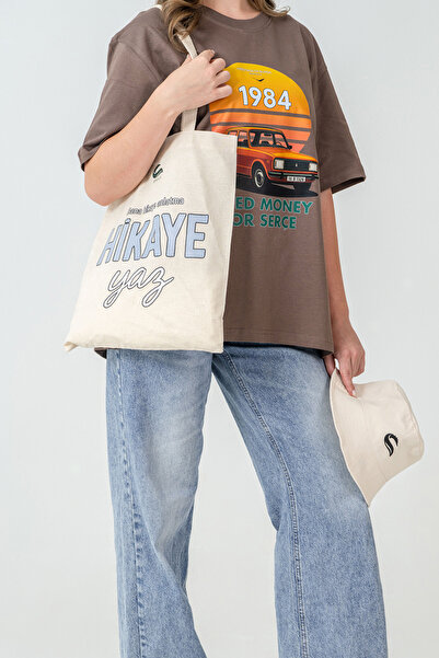 Broco Bez Çanta Baskılı "Hikaye yaz"