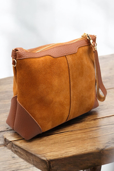 HFKY Women's Suede Bag. Portfolio Bag. Messenger Bag.