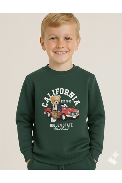 LİTTLE TORTOİSE Boys' Winter Sweatshirt Tracksuit Set