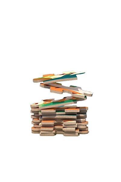 OEM Joc puzzle din lemn în cutie metalică pentru copii, fructe și legume, 5 în 1, 39 de piese