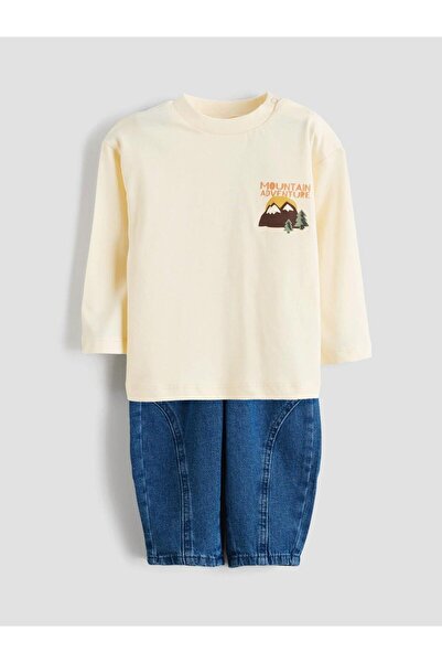LC Waikiki Crew Neck Baby Boy T-Shirt and Jean Pants (W5)