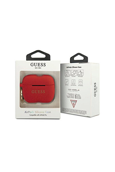 Guess Airpods Pro Silicone Glitter Red Case