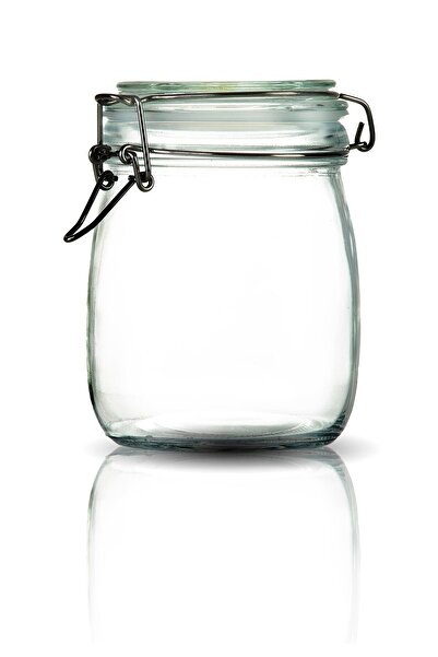 Store Korken Kavanoz 750 ml Vakumlu Kilitli Cam Saklama Kavanozu