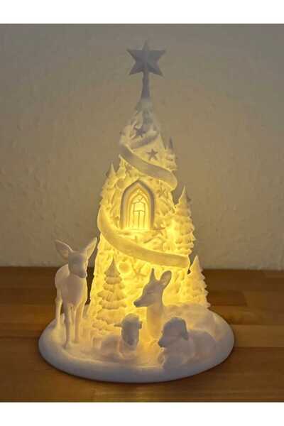 Karma Geyik Figürlü Işıklı Dekoratif Biblo