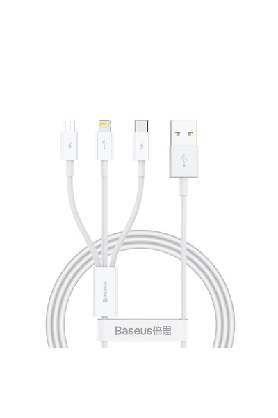 Other 3in1 Cable Superior Series USB-A - USB-C / Lightning / micro USB 3.5A 1m - white