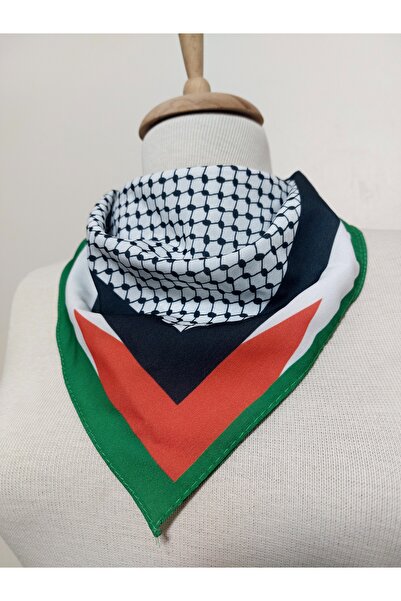 istanbul prensesleri Palestine Themed Scarf 50X50 Non-Slip Crepe Vibrant Colors