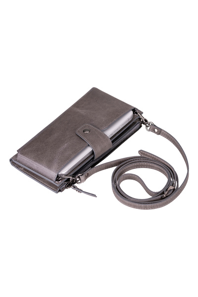 Lev Leather Genuine Leather Women's Wallet Bag with Strap, Phone Compartment,...