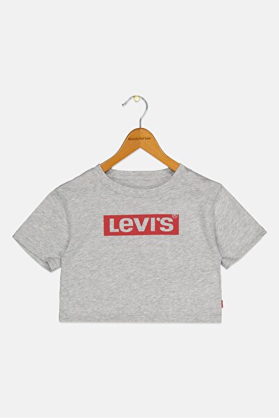 Levi's Toddlers Girl Short Sleeve Brand Logo T-Shirt, Grey