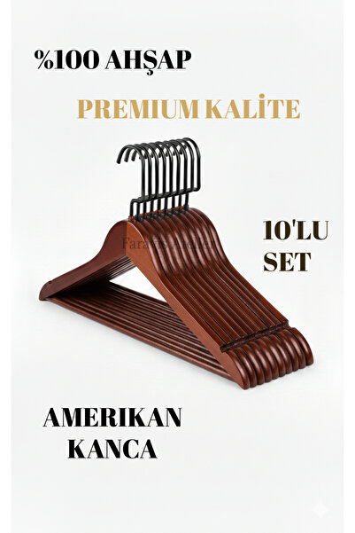 Faravis Atelier شماعات ملابس فاخرة من خشب الجوز الأبيض والأسود للقمصان والسرا...