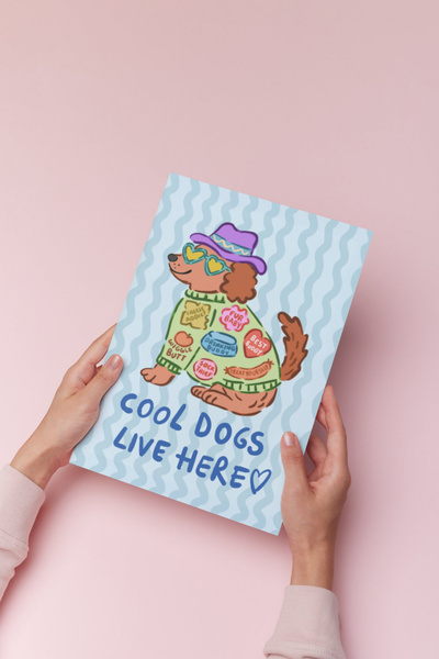 Hello Melody Design طباعة من مجموعة الطباعة "كلاب رائعة" - بدون إطار