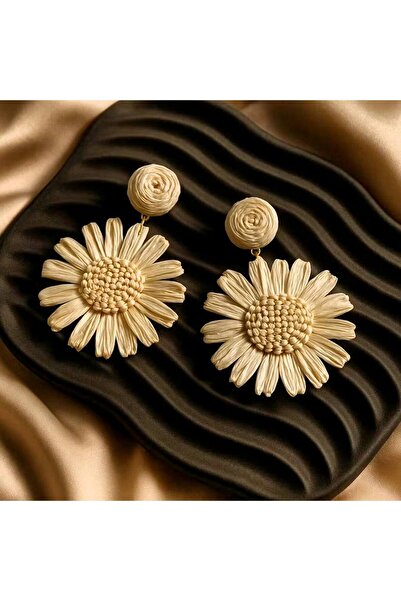 Luxiva Geometric Bijouterie Earrings with Ip Woven Ring