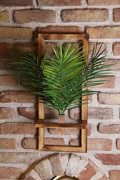 KOLAY DROP Duvar Saksısı Dekoratif Ahşap Saksıda Yapay Çiçek Aranjman DDS-A208