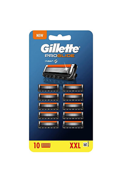 Gillette Σετ 10 ανταλλακτικών λεπίδων ξυραφιού, Proglide, XXL, Γκρι
