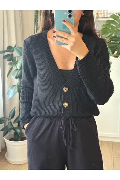 Store KADIN SİYAH TRİKO HIRKA BÜSTİYER 2'Lİ TAKIM