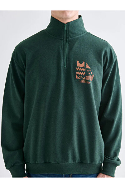 LC Waikiki Ανδρικό φούτερ με όρθιο γιακά με στάμπα