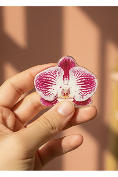 EDELFU Popsocket Yapışkanlı Çiçekler Desenli Telefon Tutacağı Akrilik Epoksi Yüzey Parmak Tutucu