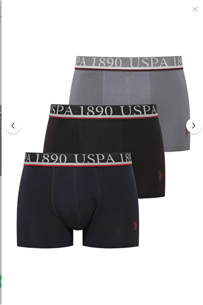 U.S. Polo Assn. Men's Licensed 95% Cotton 6% Elastane Boxer Set of 3 (Boxed)