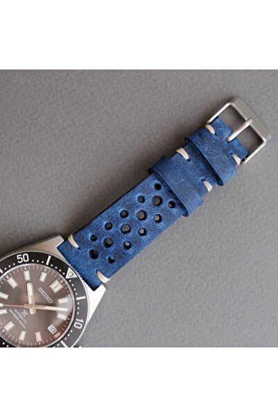 Yaydan Deri Aksesuar 22mm Mavi Racing Deri Kordon