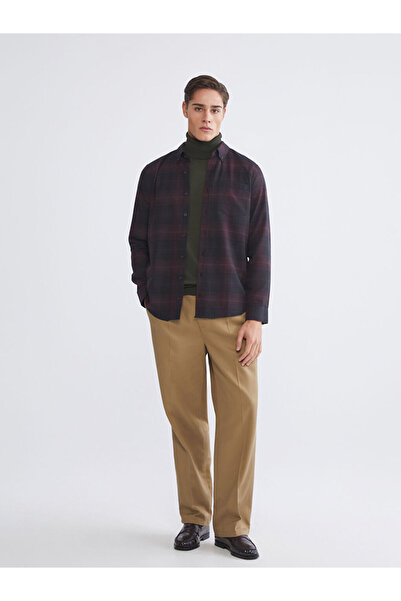 LC Waikiki Regular Fit Long Sleeve Plaid Gabardine Men's Shirt