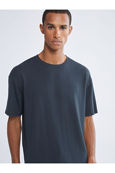 LC Waikiki Ανδρικό μπλουζάκι Anthracite Crew Neck