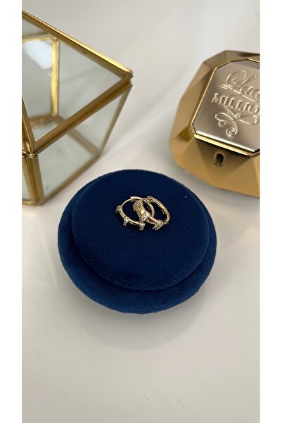 SU PERİSİ TAKI BİJUTERİ KARARMAZ GOLD MİNİK ZİRKON TAŞLI BOĞUMLU HALKA KÜPE