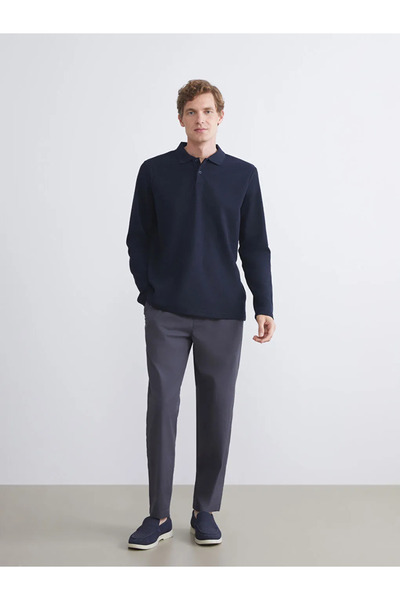 LC Waikiki Чоловічий світшот з коміром поло з довгим рукавом