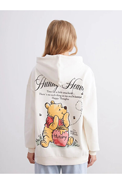 LC Waikiki Winnie the Pooh Baskılı Oversize Kadın Hoodie