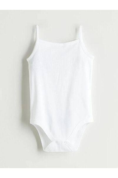 LC Waikiki Square Neck Basic Baby Girl Snap Fastener Bodysuit