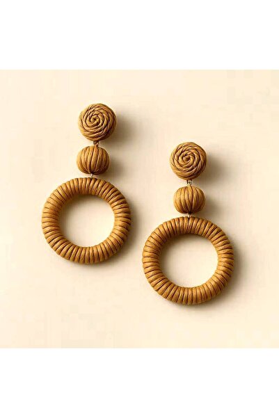 Luxiva Rope Woven Ring Geometric Brown Bijouterie Women Earrings