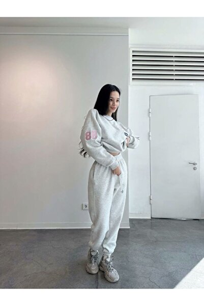 darkopia Unisex Men's Women's Graphite 88 Printed 3 Thread Crew Neck Tracksuit Set