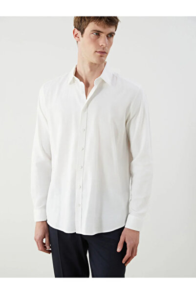 LC Waikiki Чоловіча сорочка з габардину Slim Fit з довгим рукавом