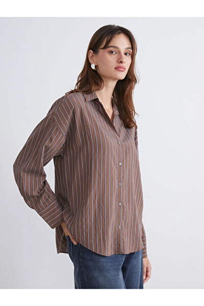 LC Waikiki Çizgili Oversize Kadın Gömlek