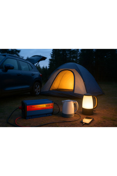 Teknoşık Güçlendirilmiş Taşınabilir Kamp/Karavan Uyumlu 12 Volt 3000 Watt Tam...