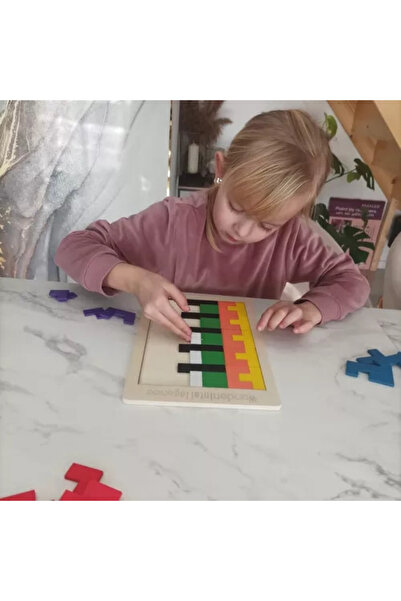 ISO TRADE Joc Logic din Lemn pentru Copii – 40 Piese Colorate cu Suport