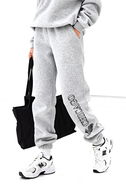 darkopia Unisex Men's Women's Chicago Eagle Printed 3 Thread Crew Neck Tracksuit Set
